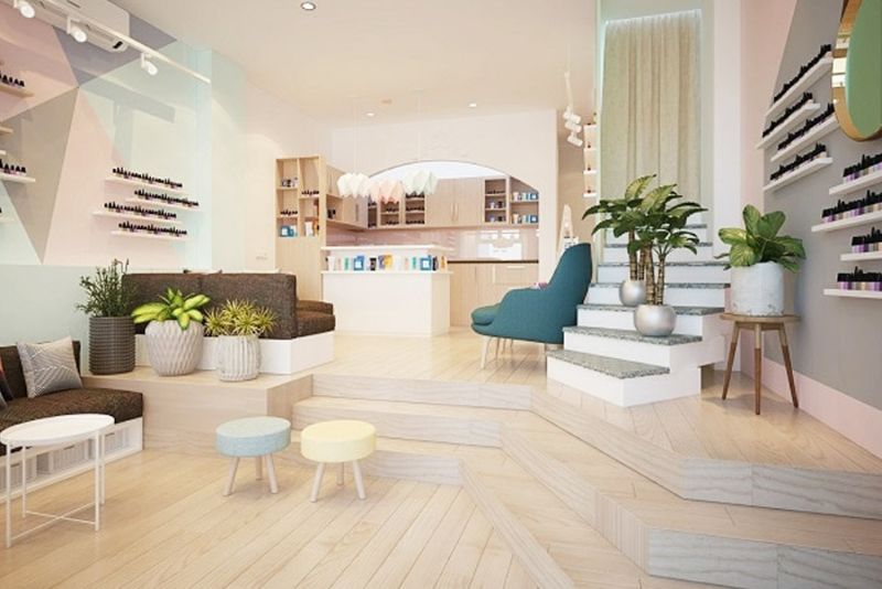 Top 25+ mẫu thiết kế tiệm nail đẹp 7 Thiết kế tiệm nail với gam màu trung tính